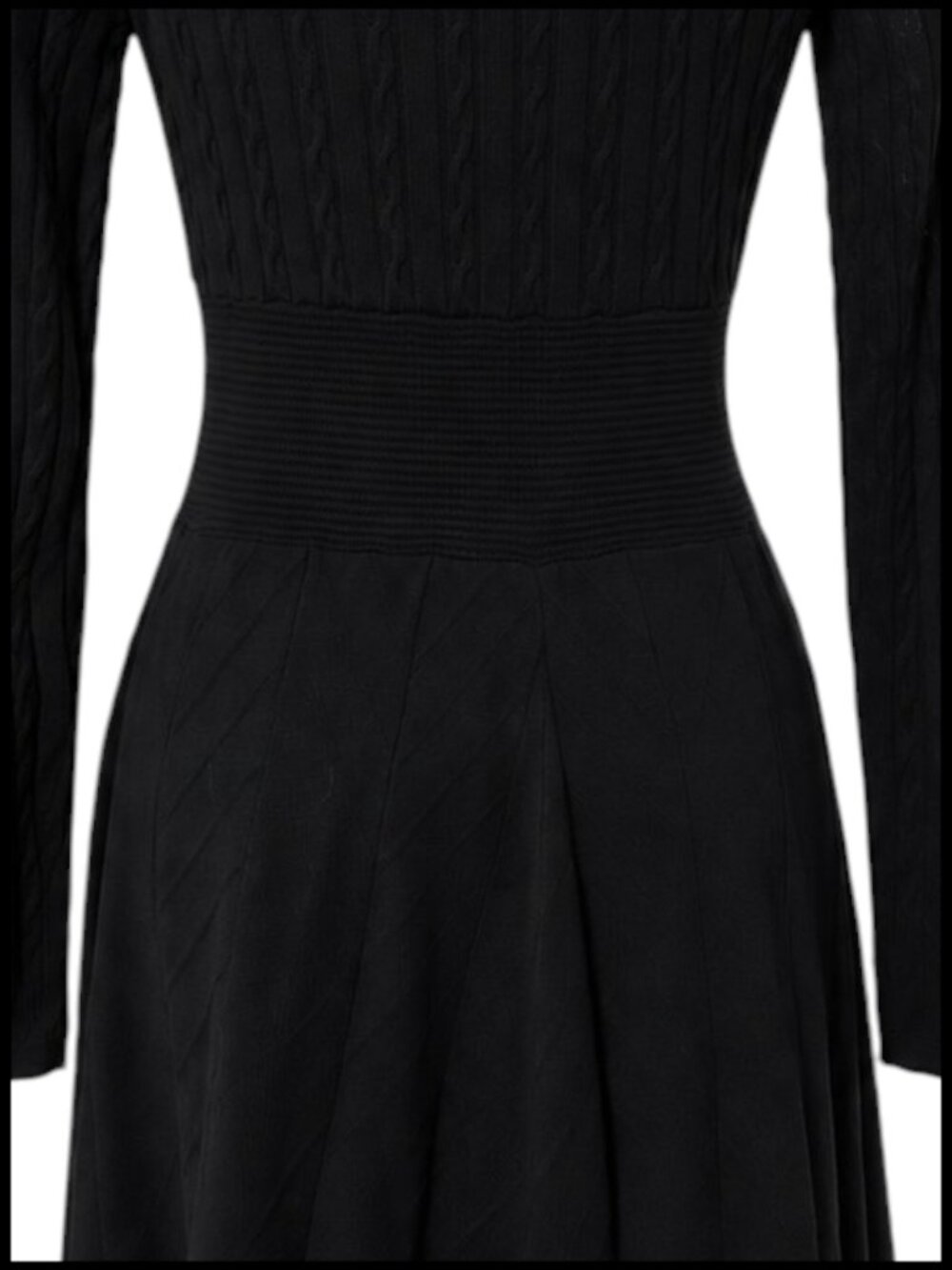 Jessica Simpson Black Sweater Dress Cable Knit Fit & Flare S - Picture 8 of 8